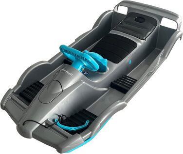 Санки Funwave AlpenGaudi Double Race для двох, сріблясті, 114x55x28 см