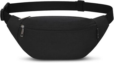 Сумка на пояс Bauchtasche унісекс: спортивна, для телефону, грошей, фітнесу, велосипеда, кемпінгу - чорна 33x6.5x14 см