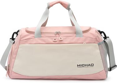 Спортивна сумка для жінок, велика, XL (біла, рожева) - для фітнесу, подорожей, вихідних