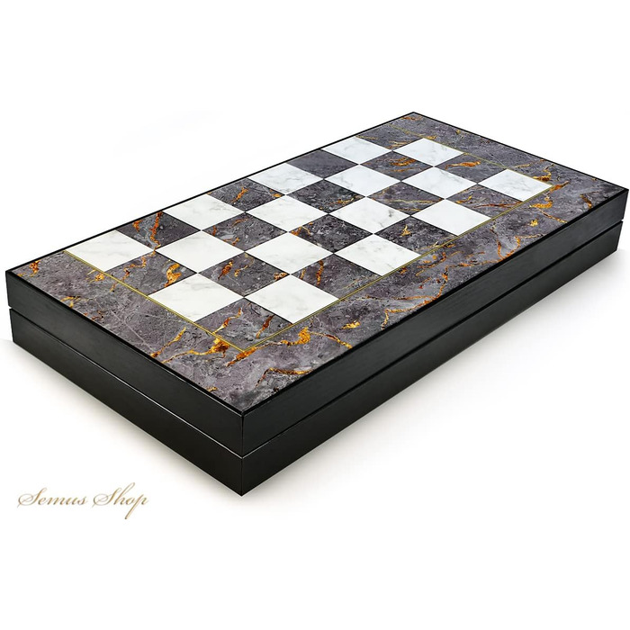 Набір для гри в нарди Yenigun з імітацією східного мармуру XXL