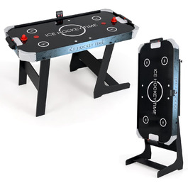 COSTWAY Стіл для аерохокею, електричний, зі світлодіодною панеллю, 12V мотор, для дітей та дорослих, 144 x 68 x 79 см