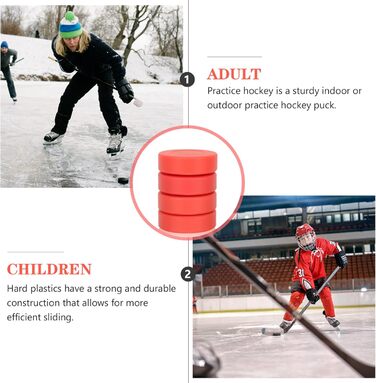 Хокейні шайби VANZACK для гри та тренувань: 4 шт. (7x7 см, червоні)