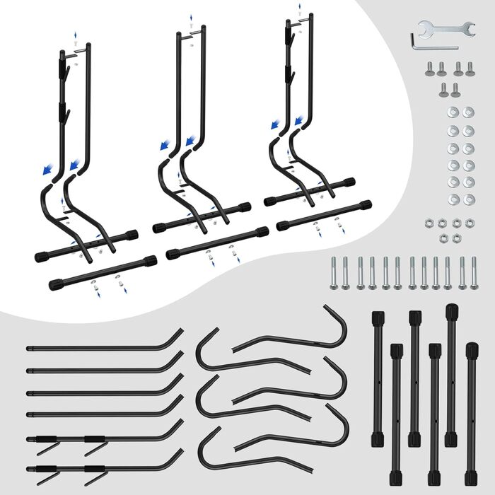 Підставка для велосипедів TLGREEN (2 шт.) - настінна, для ремонту, сумісна з MTB, шосе, діаметр шин до 70 мм, 20-27 дюймів