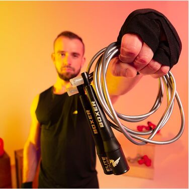 Стрибкова скакалка EliteSRS Boxer Jump Rope 3.0 з ПВХ 5 мм, ергономічні ручки з полімеру та антиковзким покриттям, для занять на вулиці