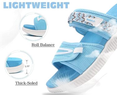 Спортивні сандалі KuaiLu жіночі з м'якою устілкою, ортопедичні, для активного відпочинку та подорожей (блакитні, 42 EU)