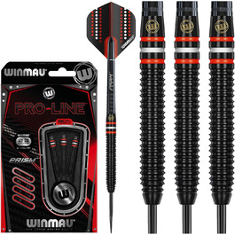 Дротики WINMAU Pro-Line Profi з вольфраму для дартсу, сталевий наконечник, комплект із перами та хвостовиками