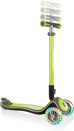 Дитячий самокат GLOBBER Elite Roller, 3-колісний, світлодіодні колеса, регульована висота, для дітей від 3 років, 120/80 мм, підшипники ABEC 5