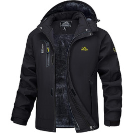 Зимова куртка MAGCOMSEN для чоловіків: тепла, водонепроникна, з капюшоном. Підходить для катання на сноуборді, активного відпочинку та роботи. Розмір L, чорний колір.