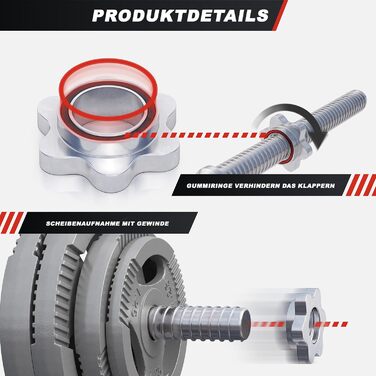 Набір гантелей GORILLA SPORTS 35 кг з SZ-грифом 120 см, чавунні диски 2x1,25 кг, 2x2,5 кг, 4x5 кг, діаметр 30 мм, рифлений хват, 2 замки-зірки