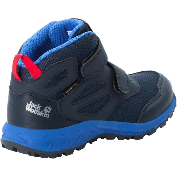 Черевики дитячі Jack Wolfskin Woodland Texapore Mid Vc K, 26 EU, темно-синій/червоний