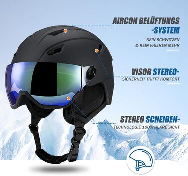 Шолом для гірськолижного спорту та сноуборду з маскою Skihel Kit, UV400, PC-маска, регульований, вентиляція, унісекс, білий (чорний, M)