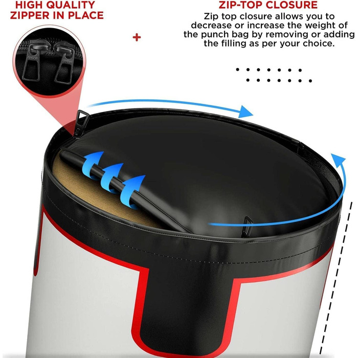 Дитячий боксерський мішок RDX, 60 см, комплект для кікбоксингу, боксу, MMA, карате, муай-тай, шкіра Maya Hide, білий (без рукавичок)