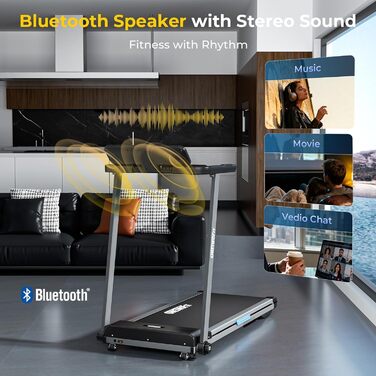 ONETWOFIT Walking Pad: складаний біговий доріжки з пультом, керуванням через додаток та вбудованими колонками