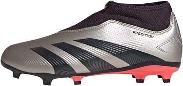 Дитячі футбольні бутси Adidas Predator League без шнурівків для твердого поля (37 1/3 EU, сіро-чорний)