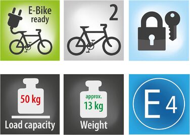 Велосипедний багажник EUFAB CROW BASIC для 2 велосипедів (E-bike), чорний, для фаркопу