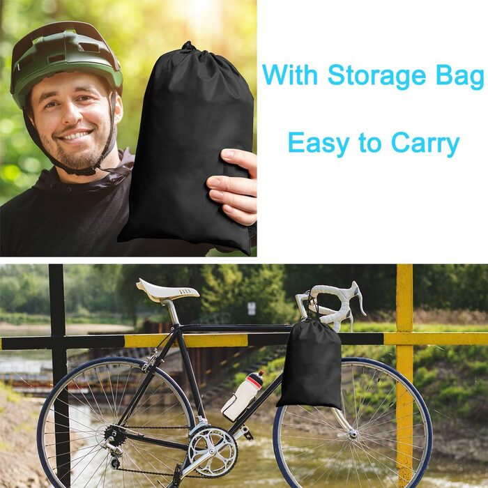 Чохол для велосипеда MINVOO: захист від дощу, сонця, пилу та вітру. Підходить для електровелосипедів та гірських велосипедів. Чорний колір.