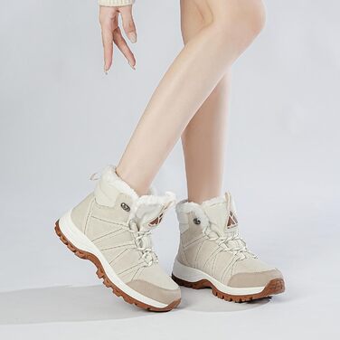 Зимові черевики Mishansha для жінок, утеплені, водонепроникні, для піших прогулянок, розмір 36-42, бежевий, білий, 41 EU