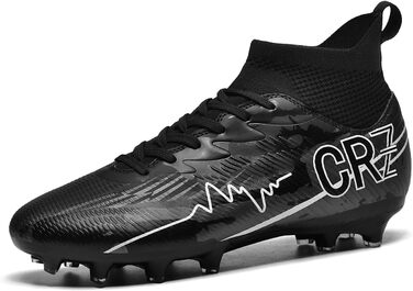 Футбольні черевики для чоловіків та жінок, зала, юніорські, тренувальні, унісекс (39/40 EU, 033 Ag Schwarz)