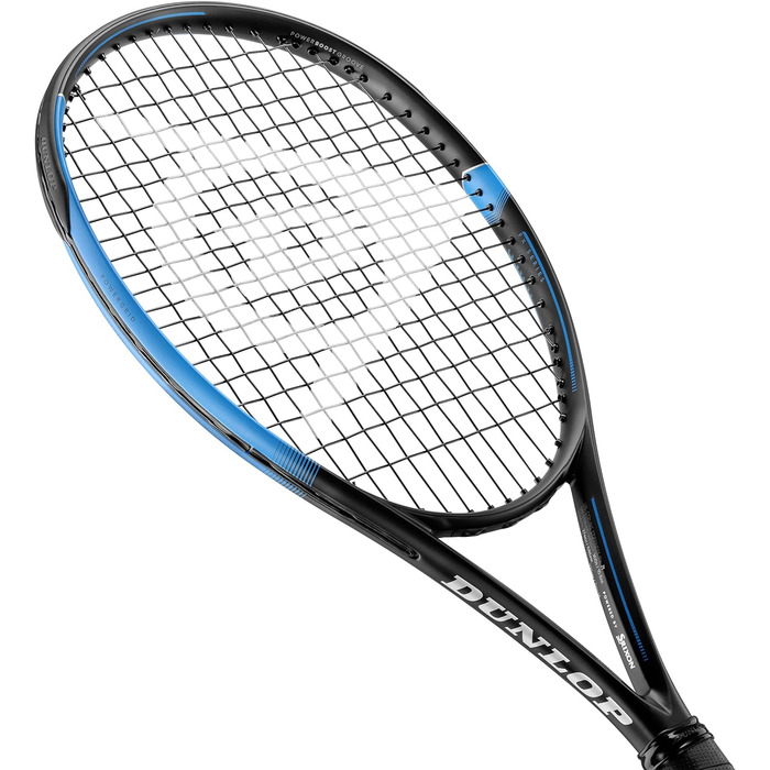 Тенісна ракетка Dunlop FX 500 LS 285г, турнірна, чорна-синя, без струн