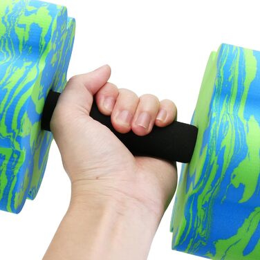 Набір аква-гантелей для плавання, 2 шт. Зелені аква-гантелі для фітнесу у воді, для занять у басейні, для схуднення