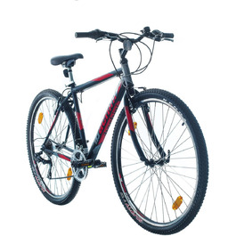 Гірський велосипед Probike PRO 29 дюймів, 21 швидкість, для чоловіків і жінок, чорний-червоний матовий, зріст 175-190 см