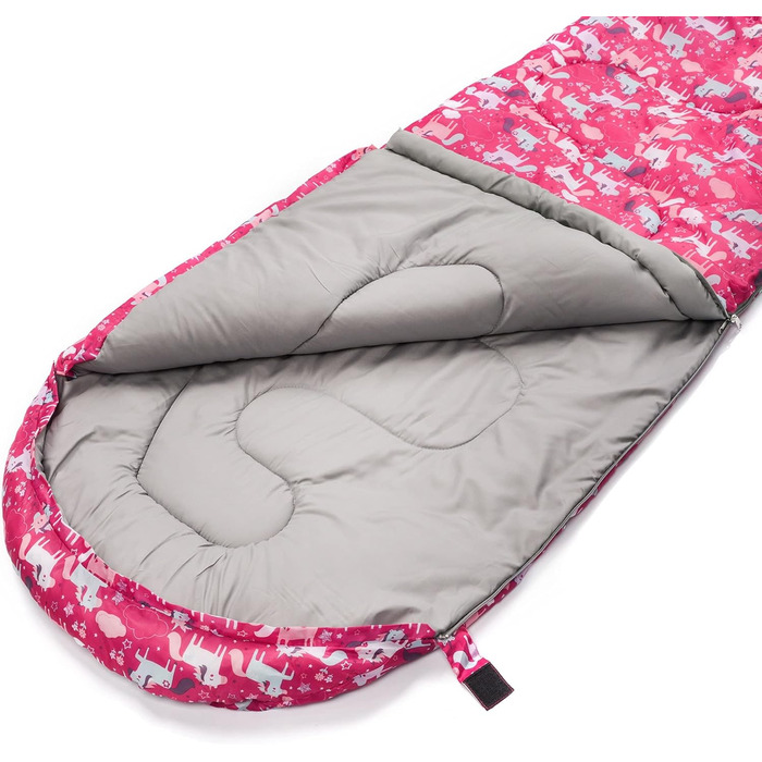 Дитячий спальний мішок Meteor Premium Kinder Ultraleicht для кемпінгу та подорожей. Легкий, з рюкзаком, Unicorn.
