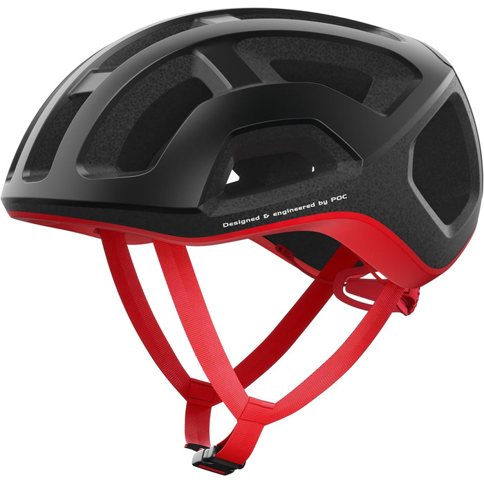 Велосипедний шолом POC Ventral Lite, ультралегкий, із посиленою конструкцією та відмінною вентиляцією, колір чорний/червоний матовий, розмір S (50-56 см)
