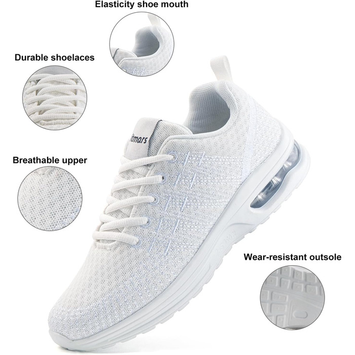 Жіночі кросівки для бігу Hitmars: спортивне взуття з повітряною подушкою, дихаюче, з антиковзкою підошвою, легкі, для бігу по вулицях, фітнесу, ходьби, розмір EU 42