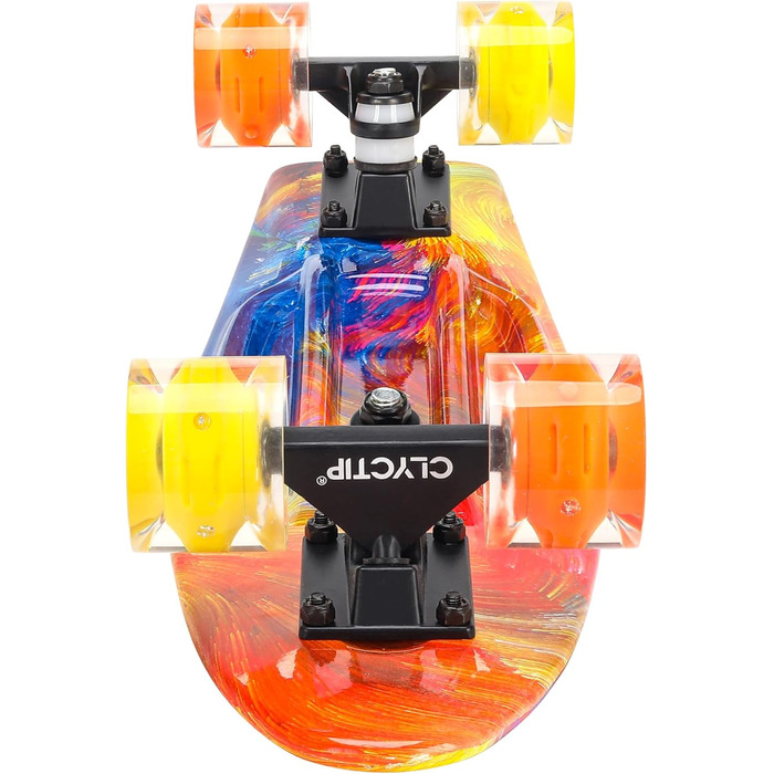 Скейтборд CLYCTIP Mini Cruiser 22 дюйми з підсвічуванням та ABEC-11 підшипниками для дітей та початківців (різнокольоровий)