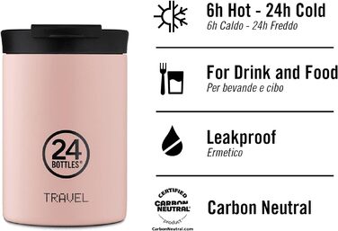 Термокружка 24BOTTLES Travel Tumbler 350 мл, термос для кави та чаю, нержавіюча сталь, герметична кришка, зберігає тепло 6 годин/холод 24 години, екологічна пляшка Atlantic Bay