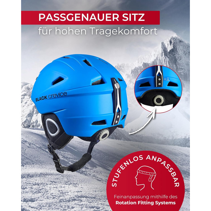 Шолом гірськолижний Black Crevice Kitzbühel I, полікарбонат, синій, регульований, для чоловіків та жінок