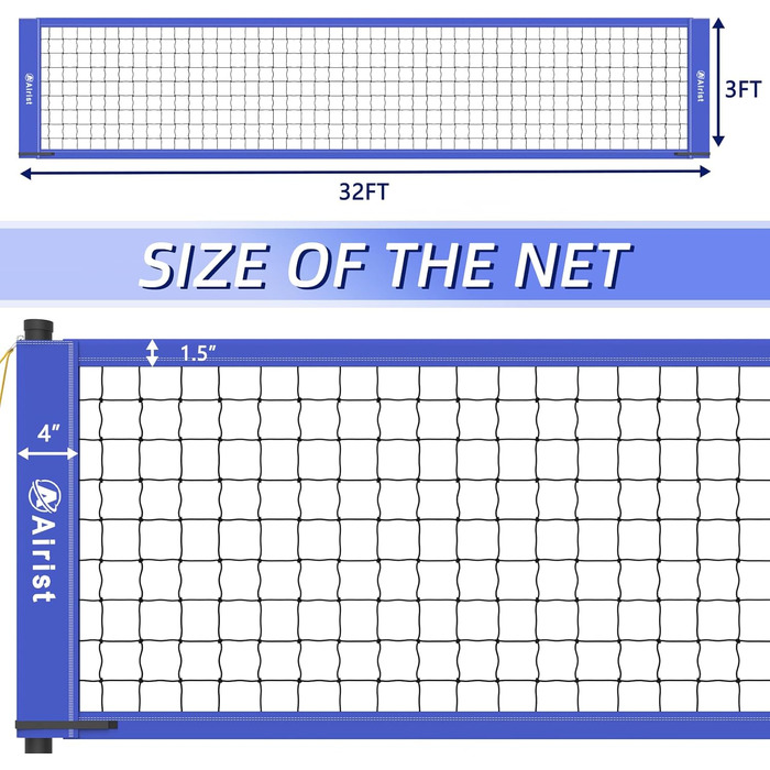 Портативний волейбольний набір: сітка, стійки, м'яч та сумка. Ідеально для саду та пляжу.