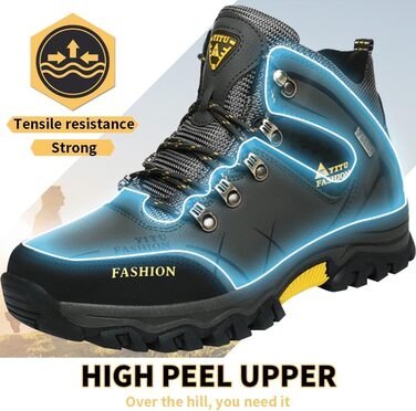 Чоловічі трекінгові черевики Littleplum, водонепроникні, дихаючі, з підкладкою, антиковзаюча підошва, високий верх, спортивні, зелені, 43 EU