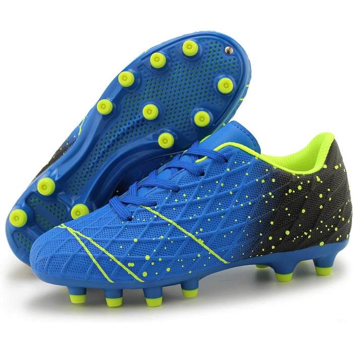Дитячі футбольні бутси Hawkwell для твердого поля, чорно-зелені (30 EU, синьо-зелені)