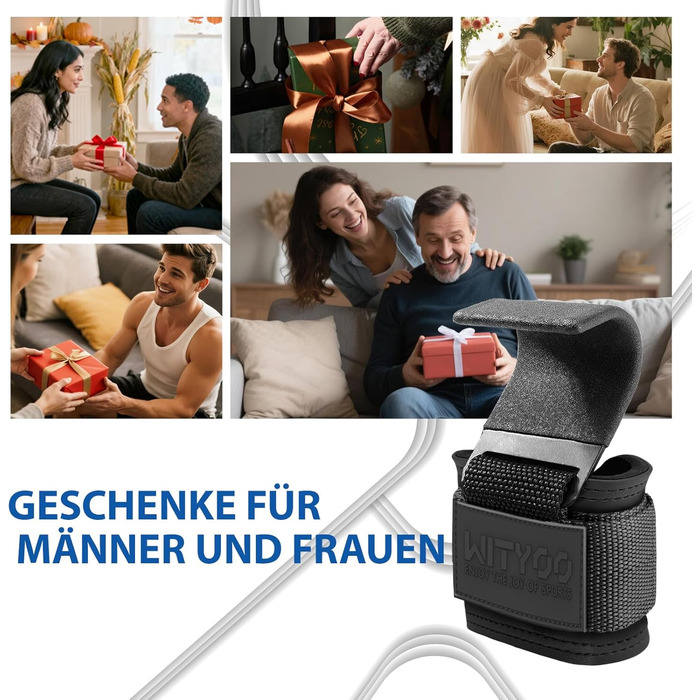 Навантажувальні петлі для важкої атлетики Zughilfen, фітнесу та пауерліфтингу, чорні. Підходять для чоловіків та жінок, для силового тренування, кросфіту та важкої атлетики.