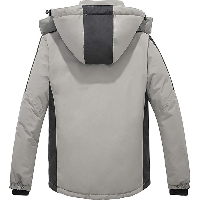 Водонепроникна зимова куртка Wantdo для чоловіків - спортивний мантель для активного відпочинку, гірський халат, XL, сірий+помаранчевий