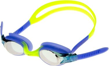 Дитячі плавальні окуляри AqtivAqua MJR, антифог, UV-захист, водонепроникні, м'який силікон, сині/жовті