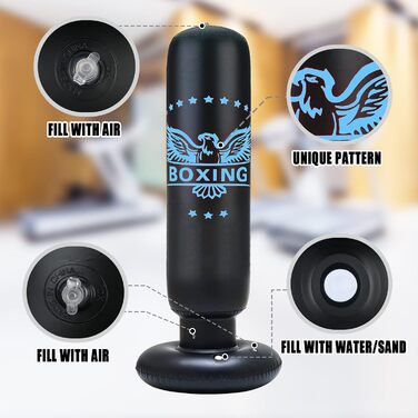 Надувний боксерський мішок для дітей 160 см з рукавичками. Підходить для карате, тхеквондо, ММА. Боксерський мішок з підставкою для дорослих та дітей.