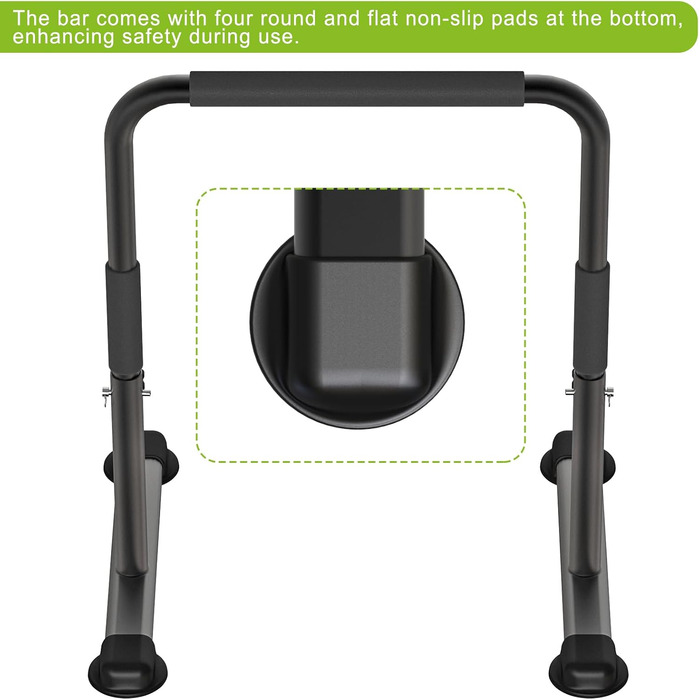 SELEWARE Dip-Bar Solide: Регульована турнік для дому, фітнес, калістеніка, силові тренування. Чорний турнік для віджимань та зворотних віджимань (1 шт.)