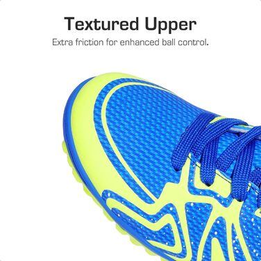 ДREAM PAIRS Дитячі футбольні кросівки для хлопчиків та дівчаток, спортивне взуття для легкої атлетики, тренування, зручні та зносостійкі, для стрибків у довжину, унісекс, 35 EU, Королівський лимонно-зелений, білий
