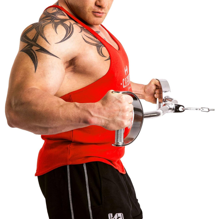 Професійна лат-поперечина C.P.Sports Hufgriff 88 см, SZ-гриф, хромована сталь, для біцепса і трицепса, різні варіації хвату, тренажерний зал, фітнес, силові вправи