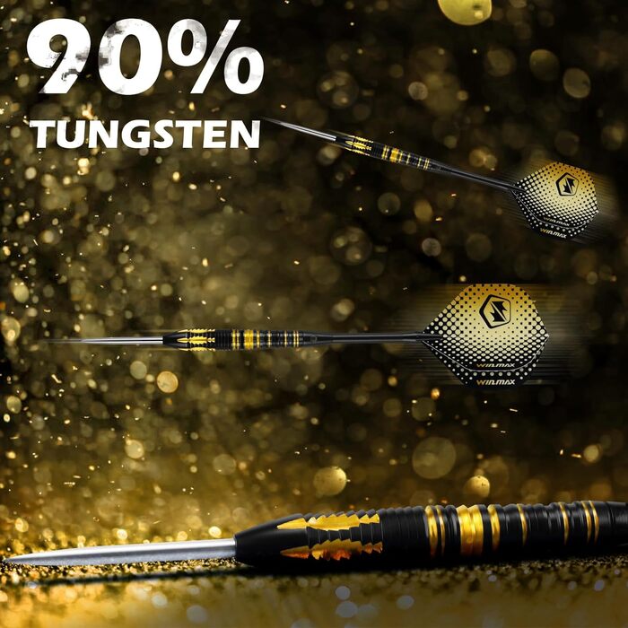 Дарти WIN.MAX Tungsten 90% (24г) з металевим наконечником - 3 шт., професійні сталеві дротики