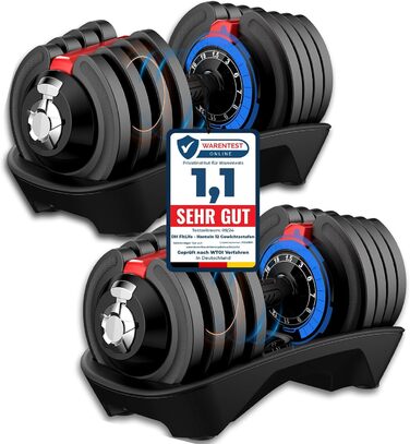 Регульовані гантелі DH FitLife 1,5-18 кг (12 рівнів), набір гантелей з дисками, 18 кг x 2