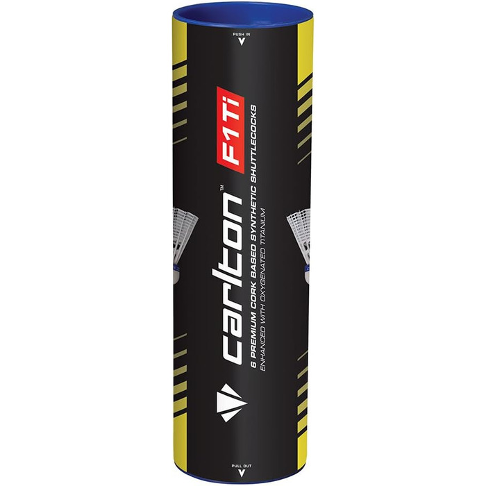 Бадмінтонні м'ячі Carlton Premium F1 TI - для турнірів та клубів (6 шт. в упаковці) 78 Grains (Швидкі)