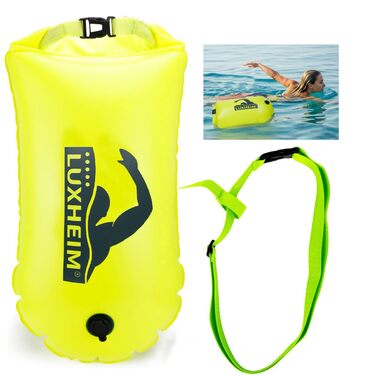Буя для плавання 28L, Schleppschwimmer для Open Water, Triathlons, водонепроникний Dry Bag, жовтий