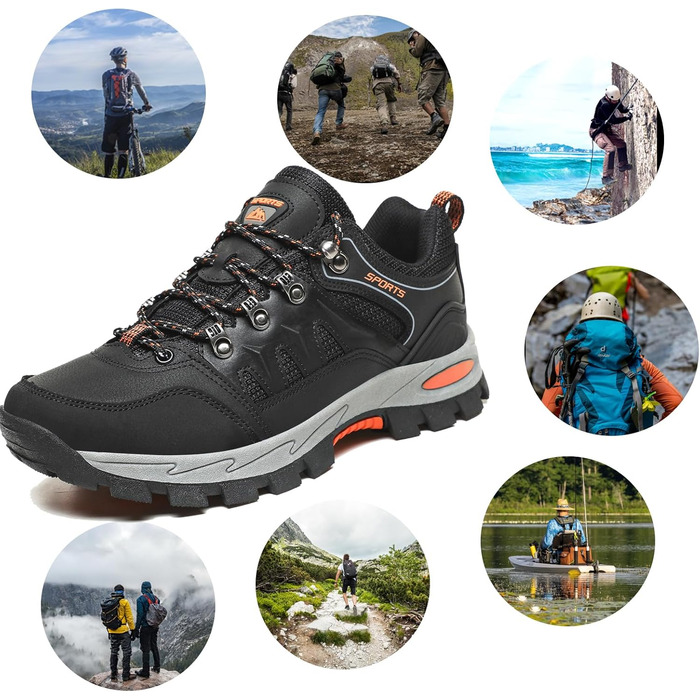Чоловічі туристичні черевики Leichte Wanderschuhe: зручні, дихаючі, з антиковзким покриттям для хайкінгу та трекінгу (37 EU, Чорний)