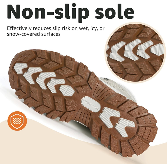 Зимові черевики Mishansha для жінок, утеплені, водонепроникні, для піших прогулянок, розмір 36-42, бежевий, білий, 41 EU