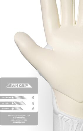 Воротарські рукавиці Reusch Profi Raptor Pro (біло-срібні), розмір 7 - професійний хафтшаум 4мм, для газону та штучного покриття