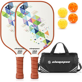 Набір для піклболу: 2 ракетки з графіту та скловолокна, 2 м'ячі для гри в приміщенні/на вулиці, сумка для перенесення. Ідеальний для початківців.