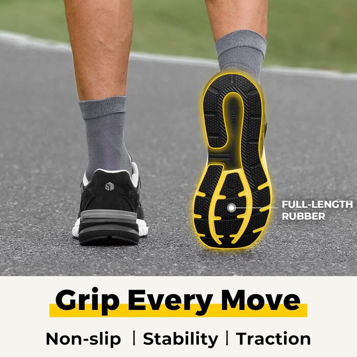 Чоловічі кросівки для бігу FitVille з широкою колодкою, чорно-сірі. Зручні, дихаючі, з неслизькою підошвою. Ідеальні для ходьби, фітнесу та джогінгу. Розмір 42.5 EU.